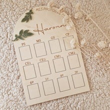 Charger l'image dans la galerie, support photos de classe bois motif feuillage