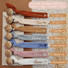 Charger l'image dans la galerie, attache tétine personnalisée plusieurs coloris