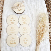 Charger l'image dans la galerie, cartes étapes bébé en bois personnalisées première année